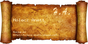 Holecz Anett névjegykártya